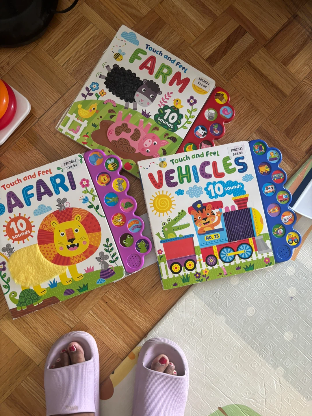 Touch and Feel Board Books - Farm, Safari, Vehicles