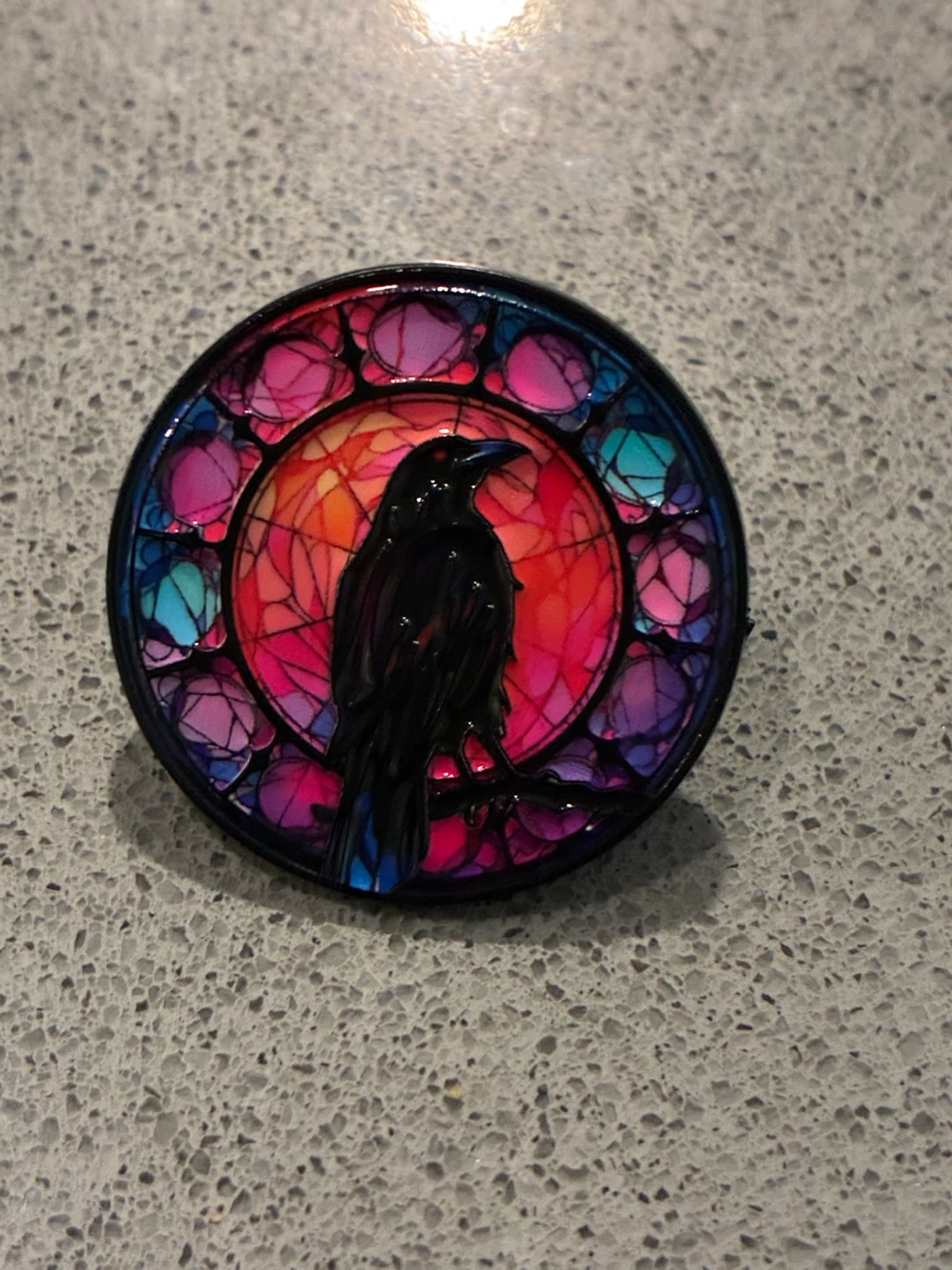 Raven mosaic Enamel Pin