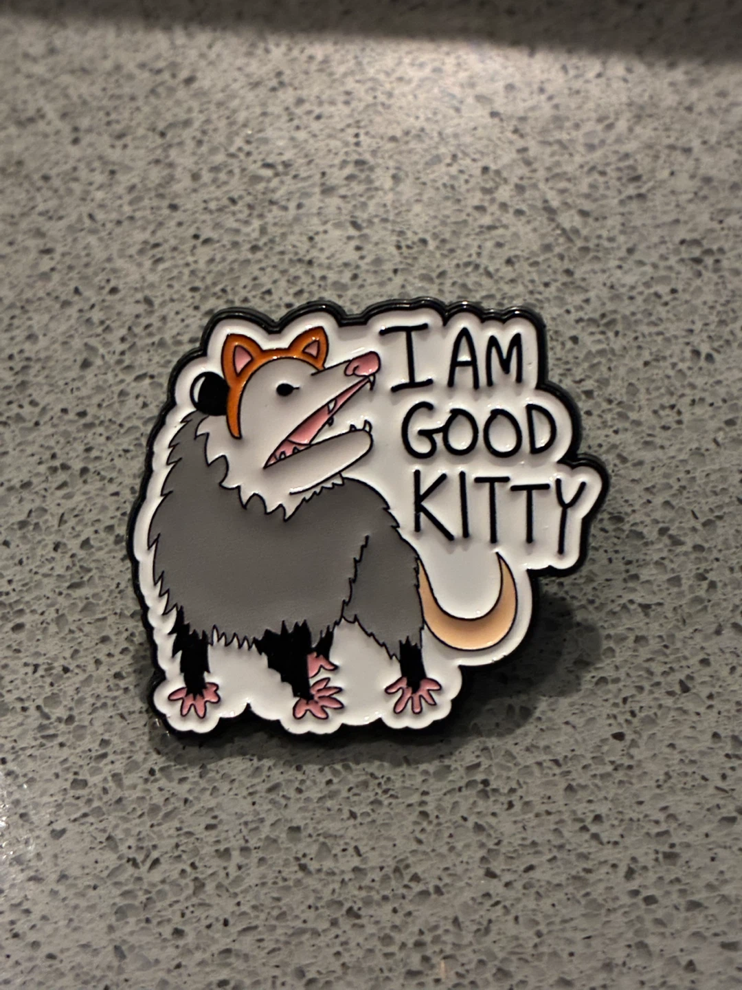 Enamel Pin - I Am Good Kitty Opossum