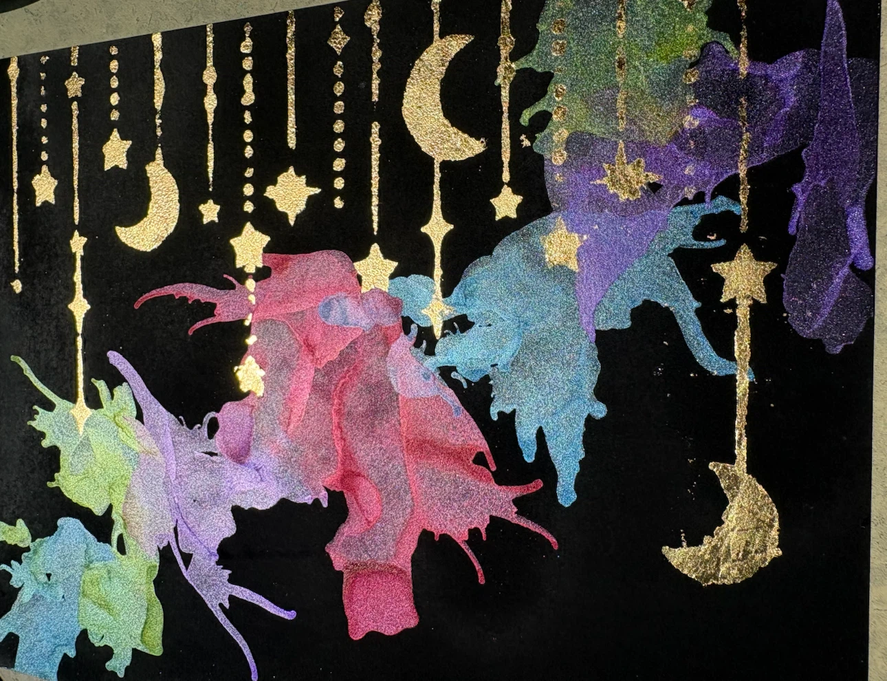 Sparkly Moon and Stars Art - photo 2