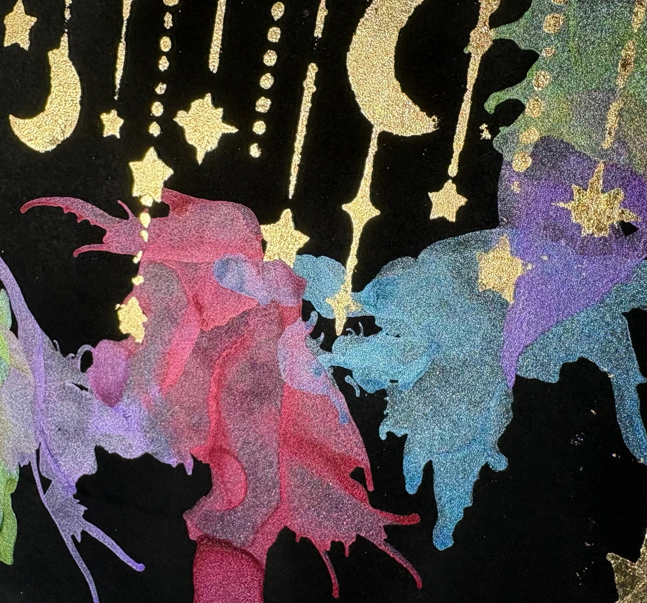 Sparkly Moon and Stars Art - photo 3