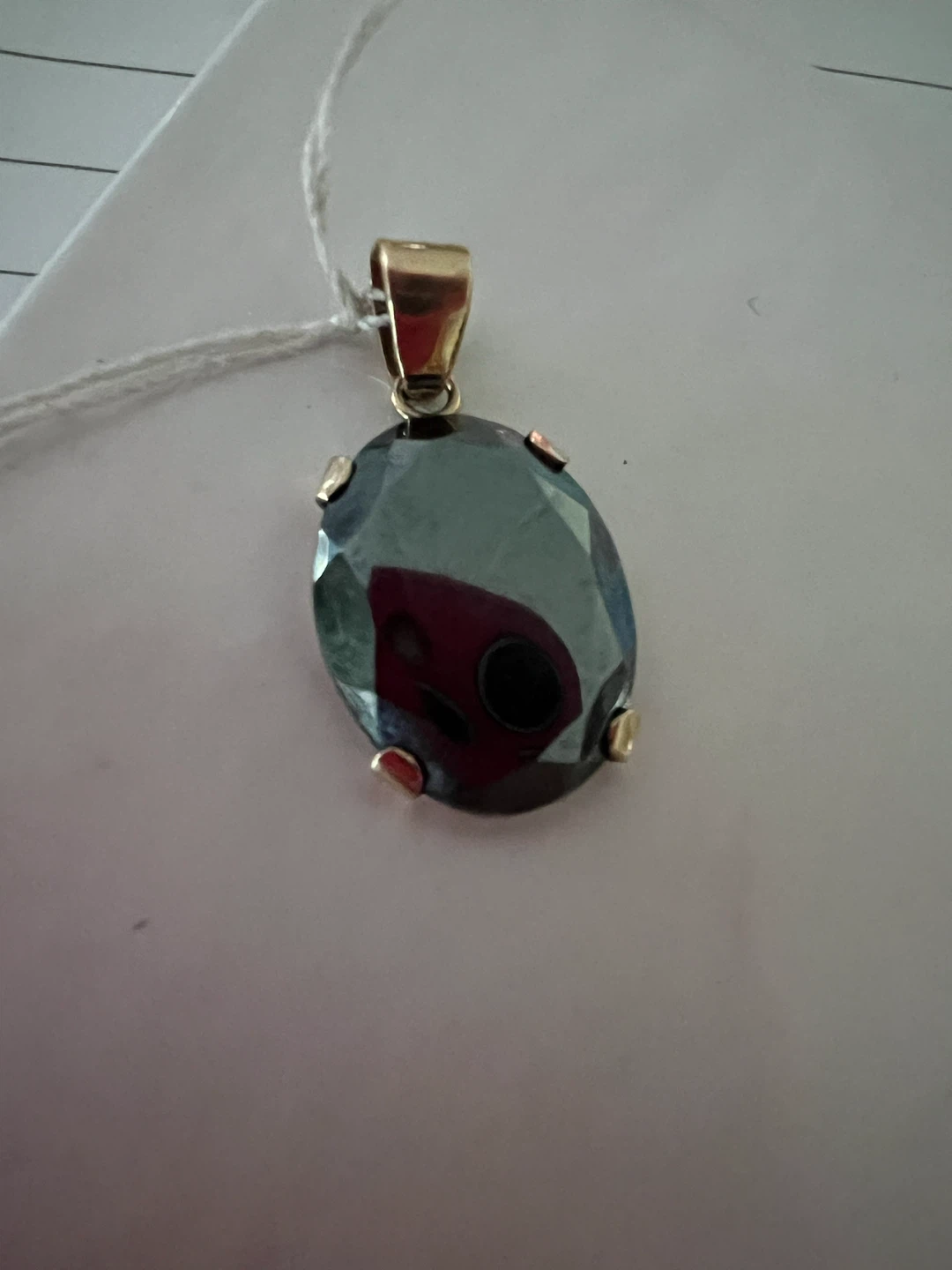 10K Gold Pendant with onyx