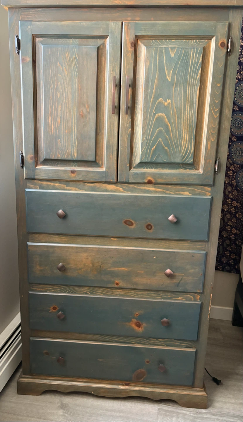 Wooden Armoire with Drawers