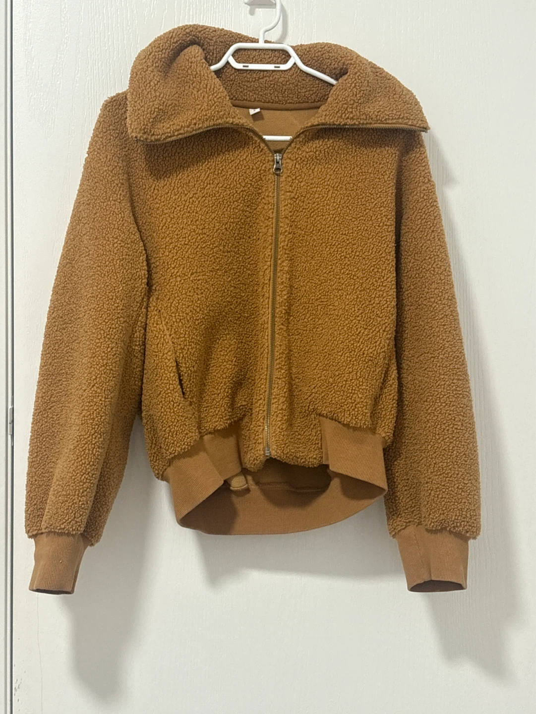 Brown Fleece Zip-Up Jacket