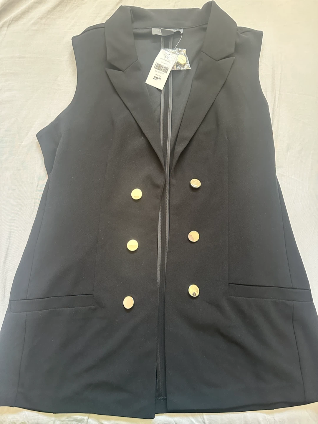 Black Sleeveless Blazer