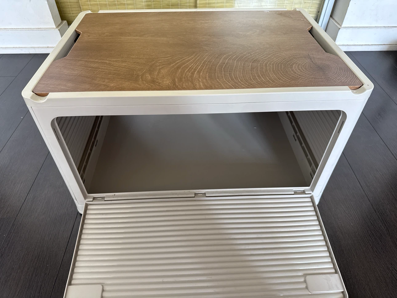 Foldable Storage Box with Wood-Look Lid - photo 2