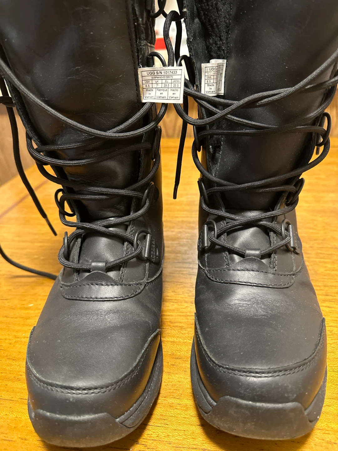 UGG Black Lace-Up Winter Boots - Women's Size 7
