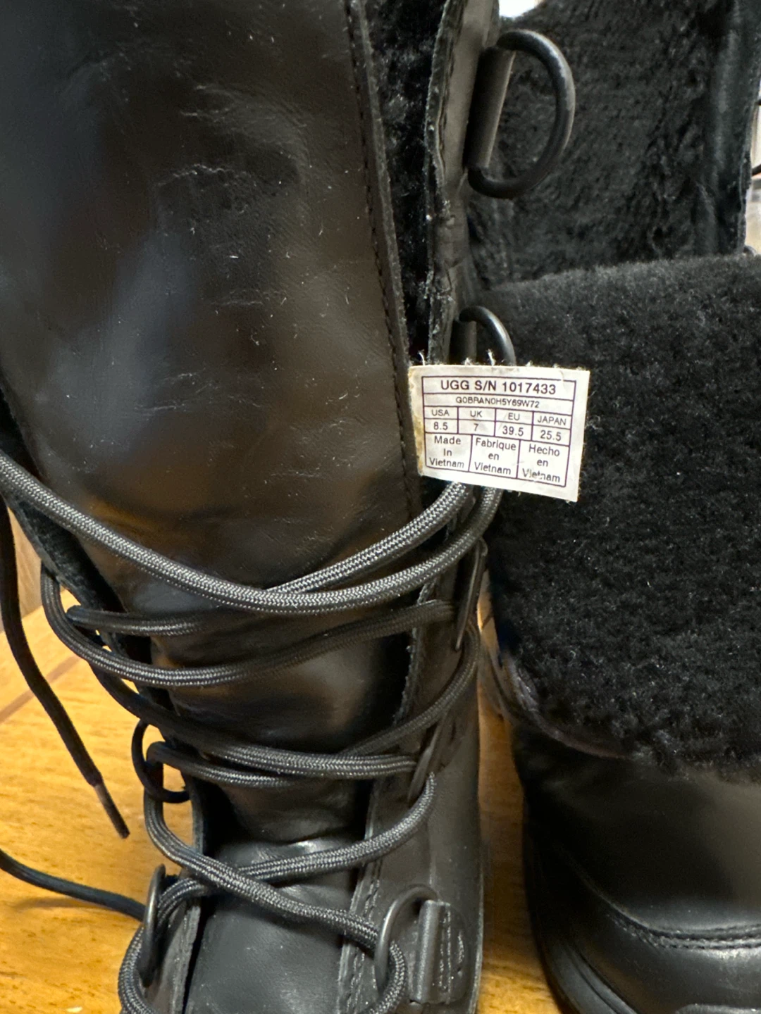 UGG Black Lace-Up Winter Boots - Women's Size 7 - photo 2