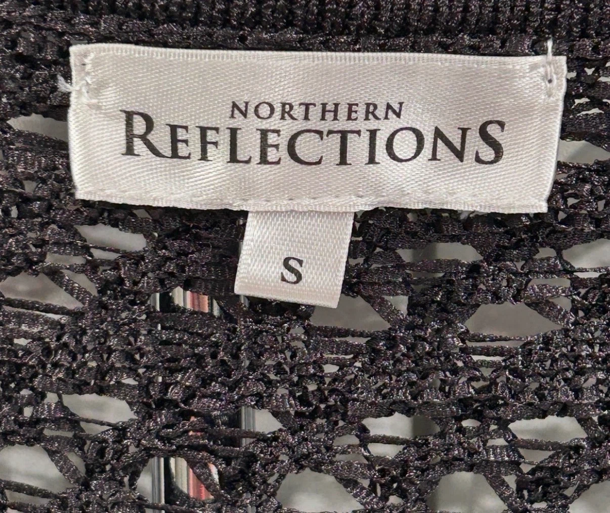 Women’s Northern Reflections Black Crochet Crop Sweater (Size S) - photo 3