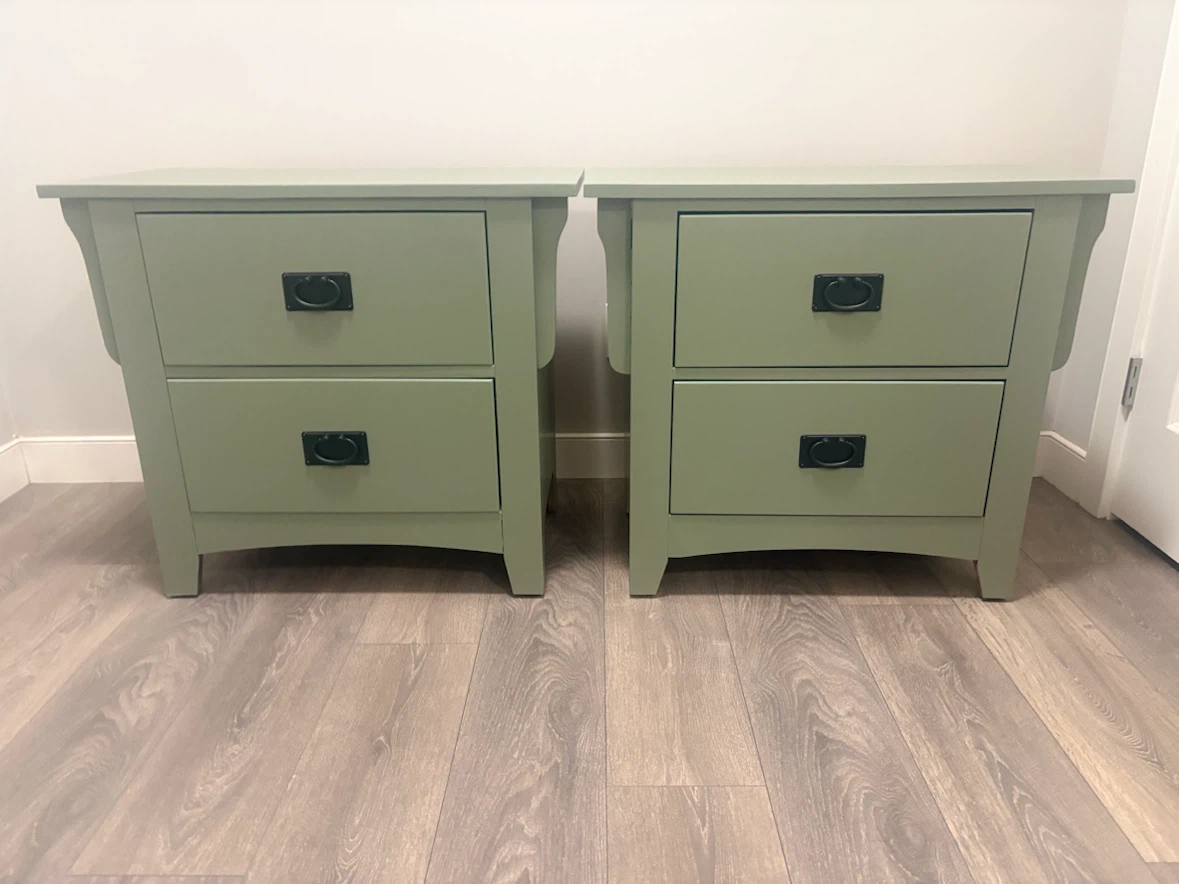 Beautiful Sage Green Nightstands / Side Tables (Pair) - photo 2