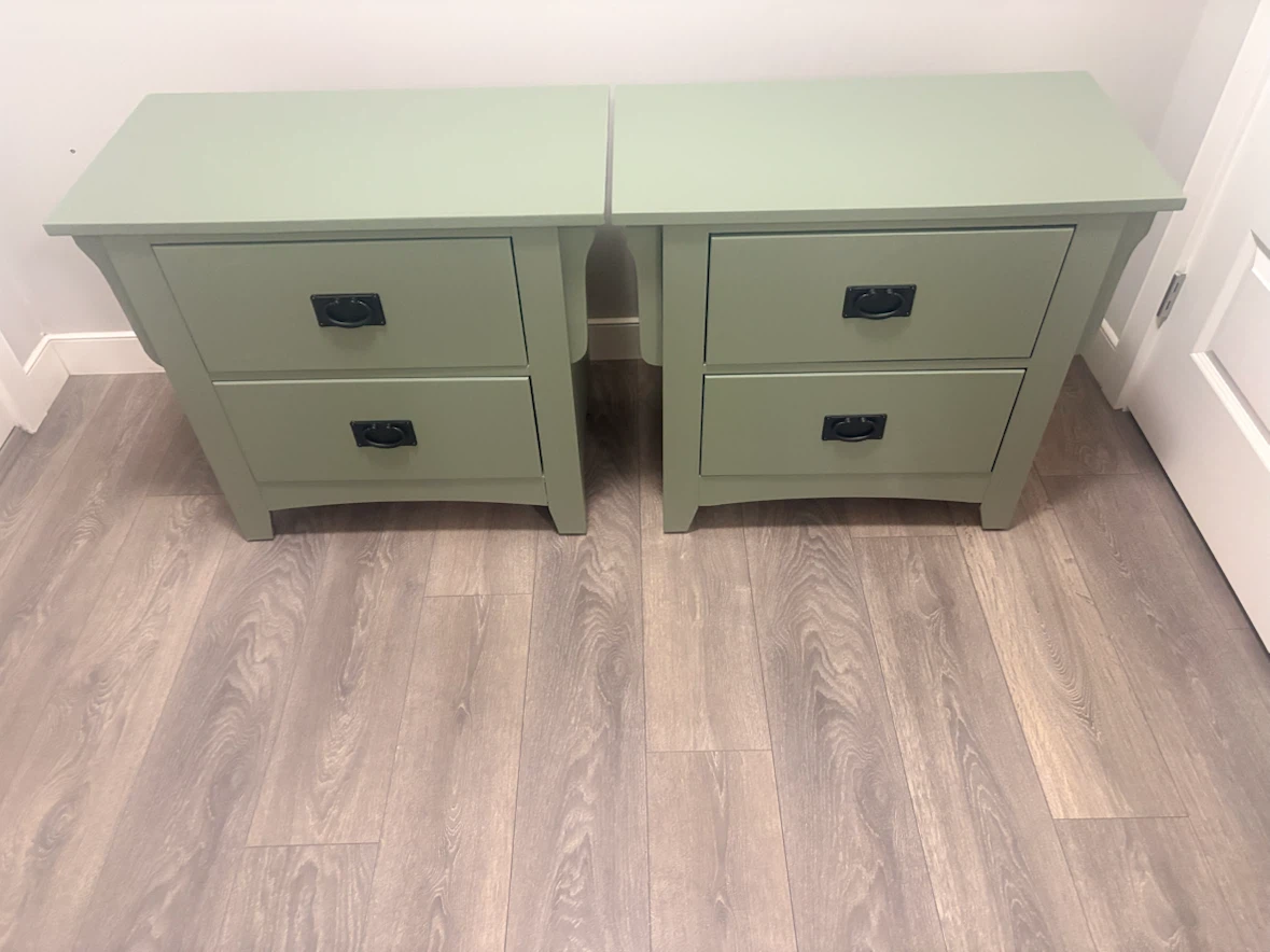 Beautiful Sage Green Nightstands / Side Tables (Pair) - photo 3