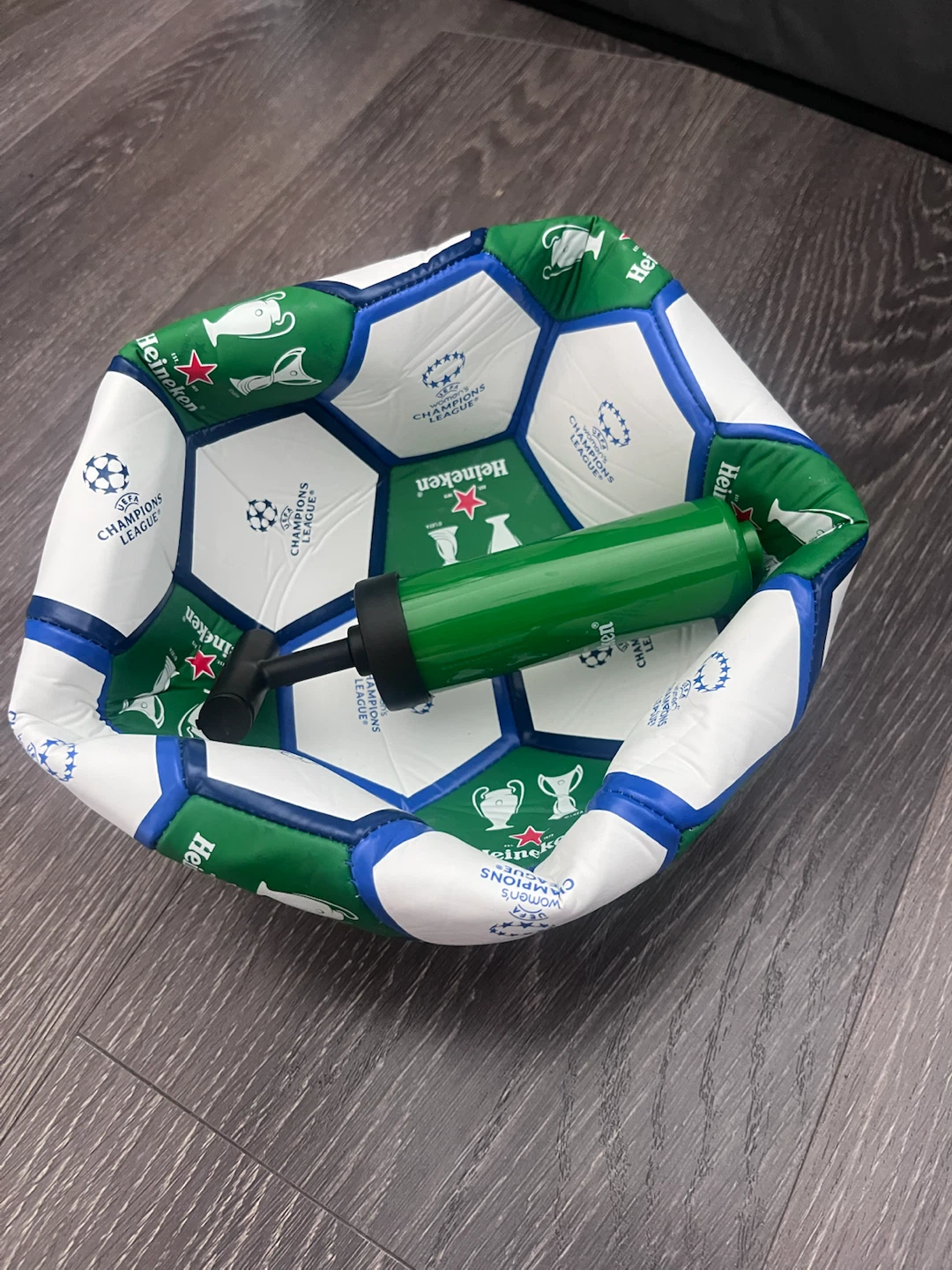 Heineken Champions League soccer ball with Pump