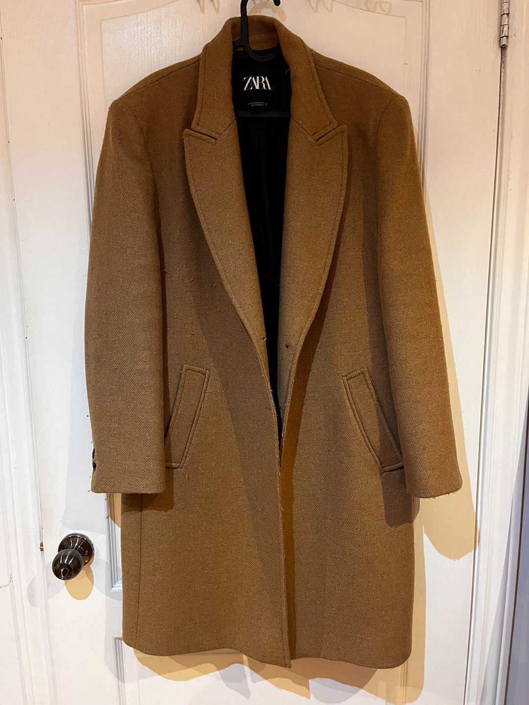 Zara Woman Tailored Camel Wool Blend Coat