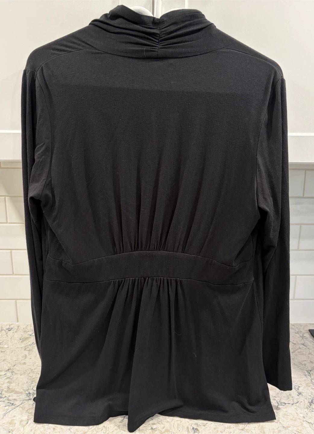 Women’s Cleo Black Draped Open Front Cardigan/Sweater Shrug - photo 2