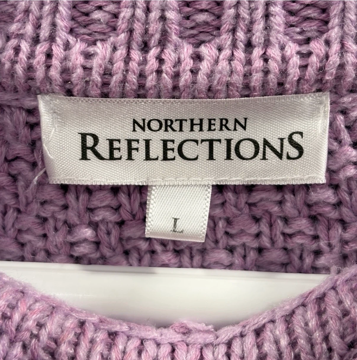 Womens Cowl Neck Ombre Cable Knit Sweater (Size L) - photo 4