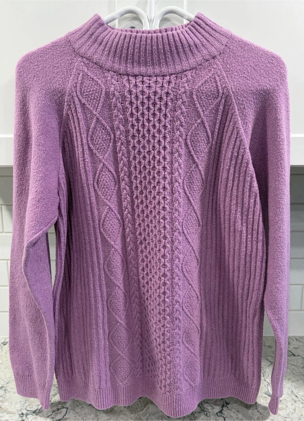 Women’s Purple Cable Knit Sweater(Northern Reflections) (Size L)