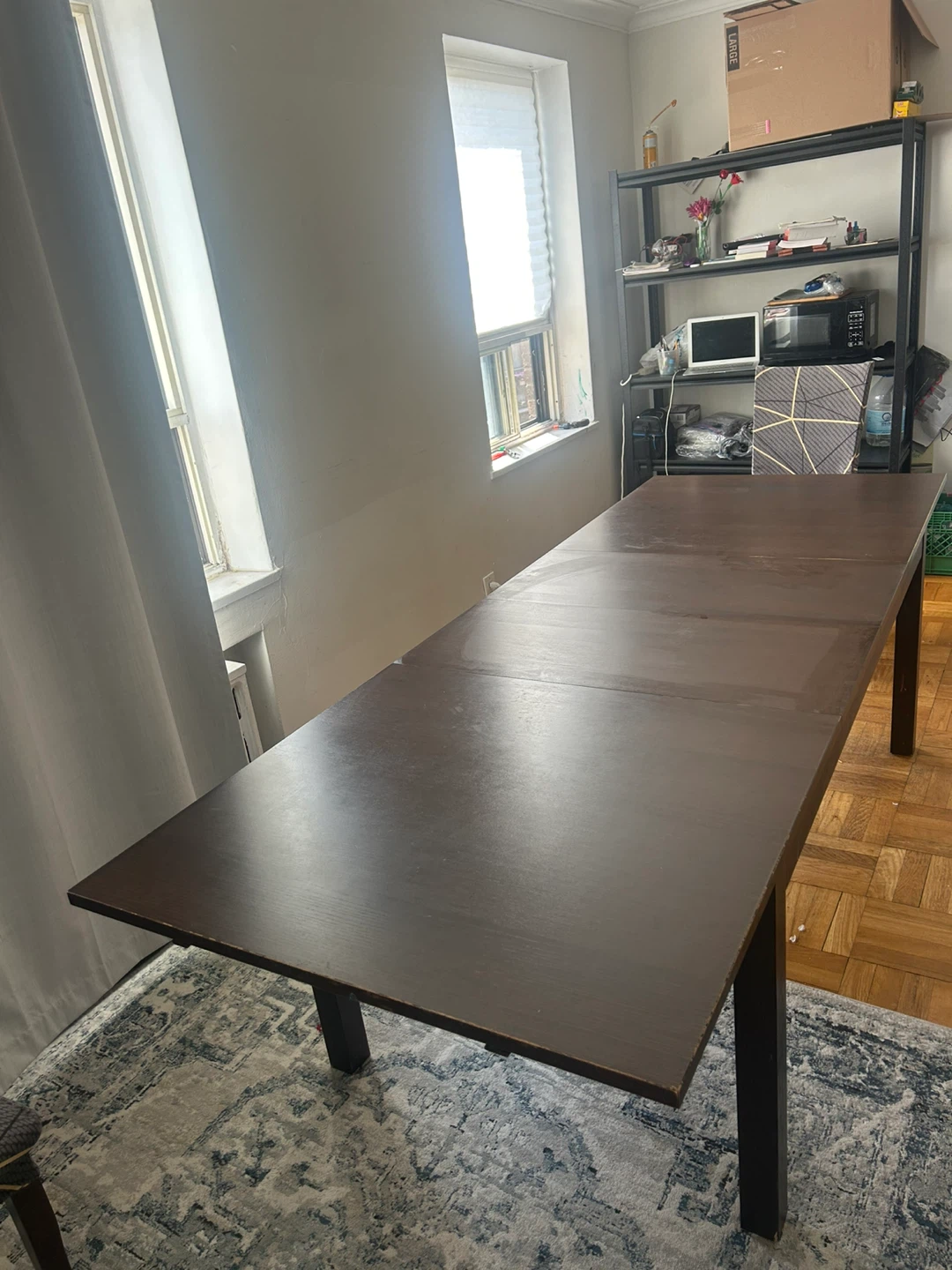 Dark Brown Extendable Dining Table - photo 4