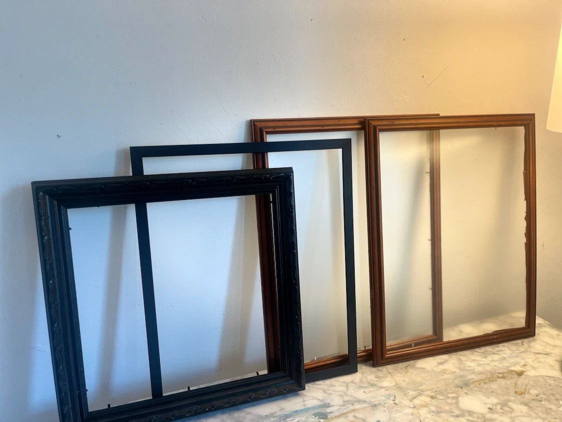 4 Assorted Picture Frames - Wood and Black - photo 5