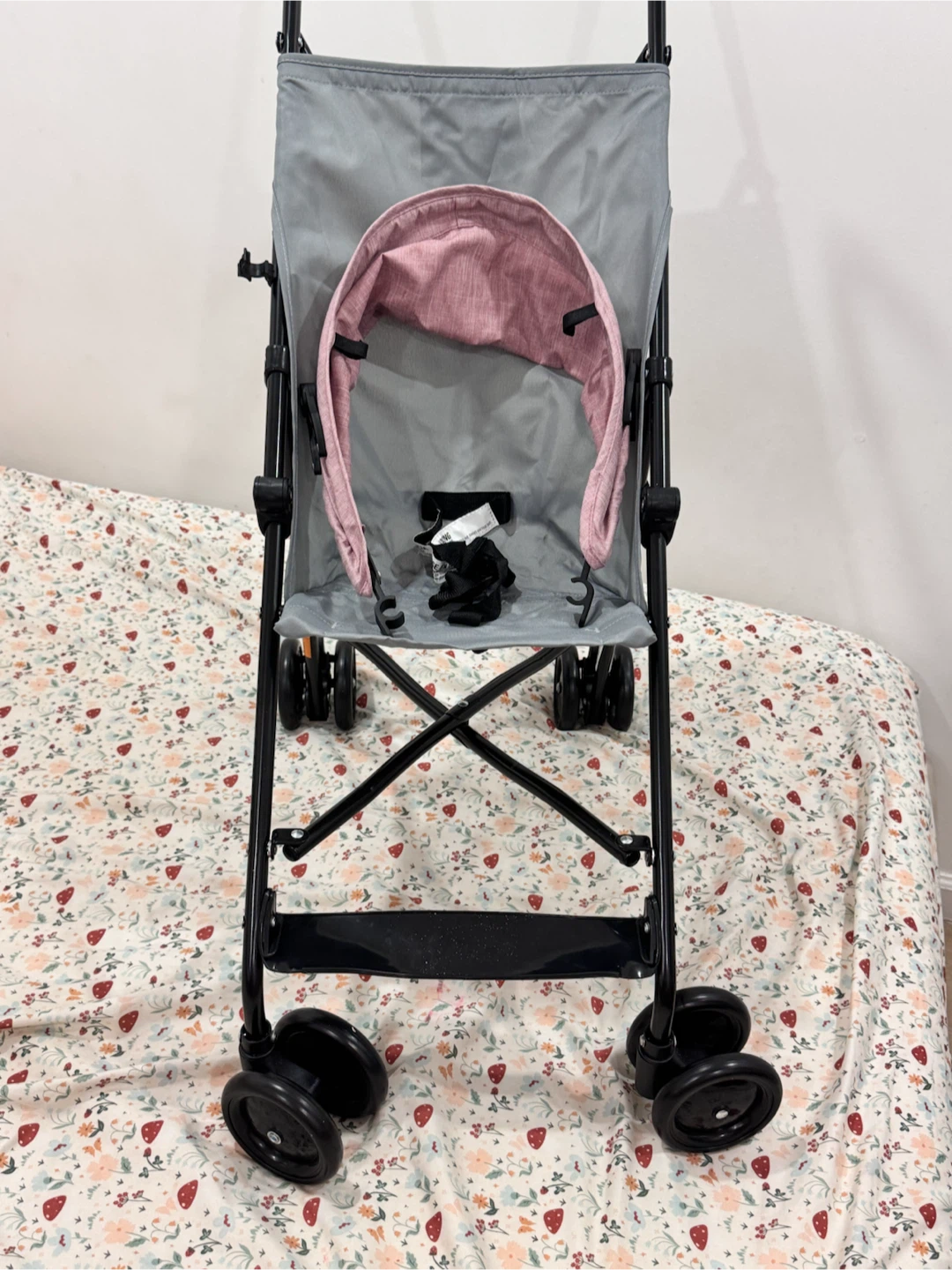 Gray and Pink Lightweight Stroller