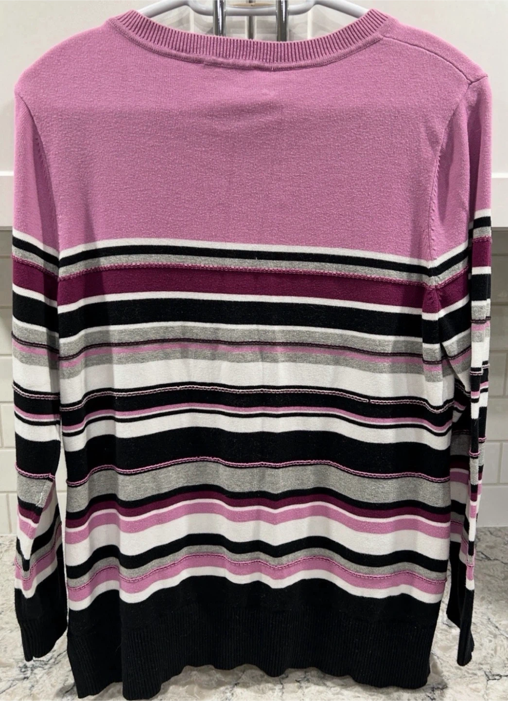 Women’s Striped Lightweight Sweater Shirt (Size L) - photo 2