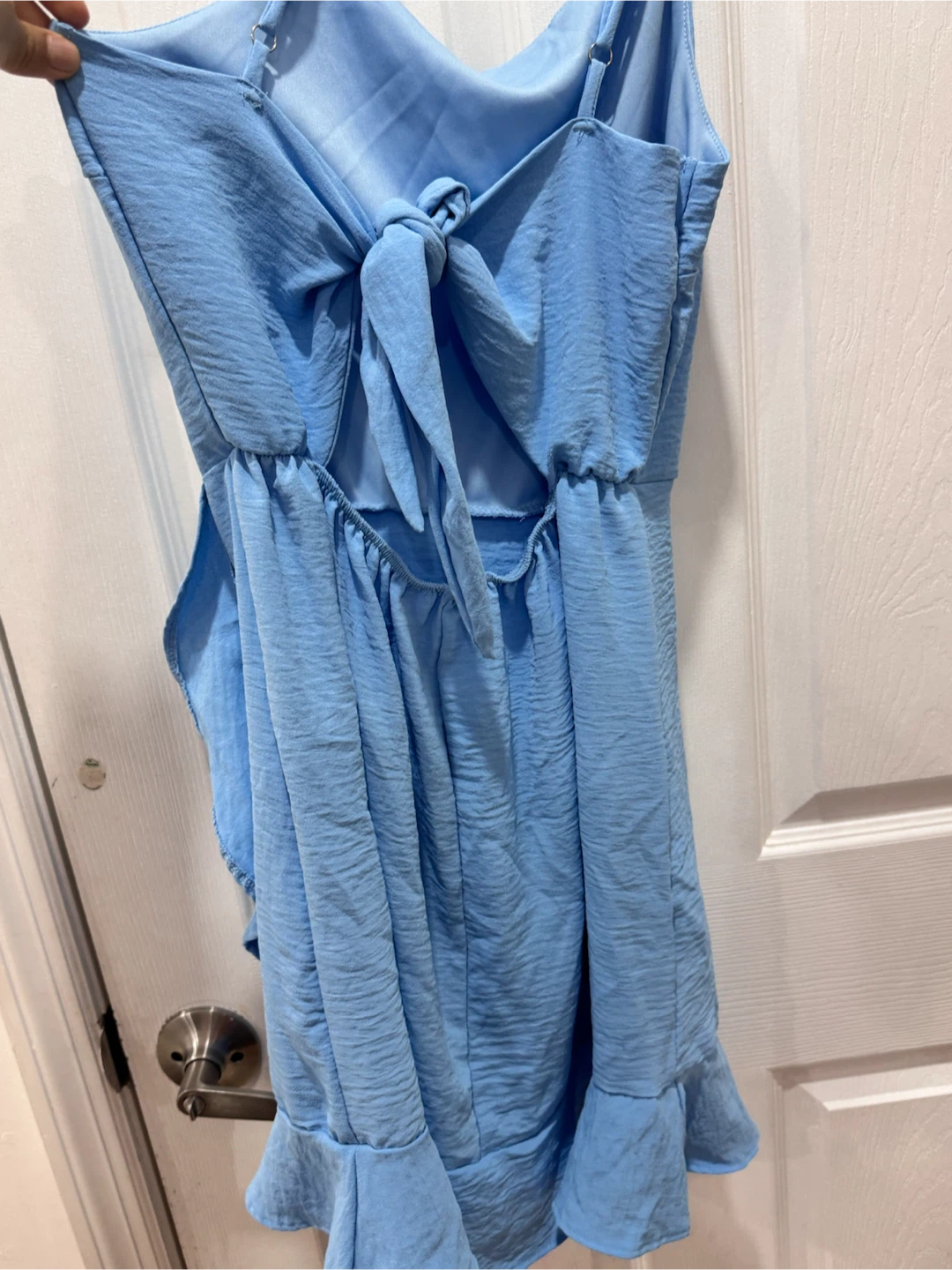Light Blue Tie-Back Mini Dress