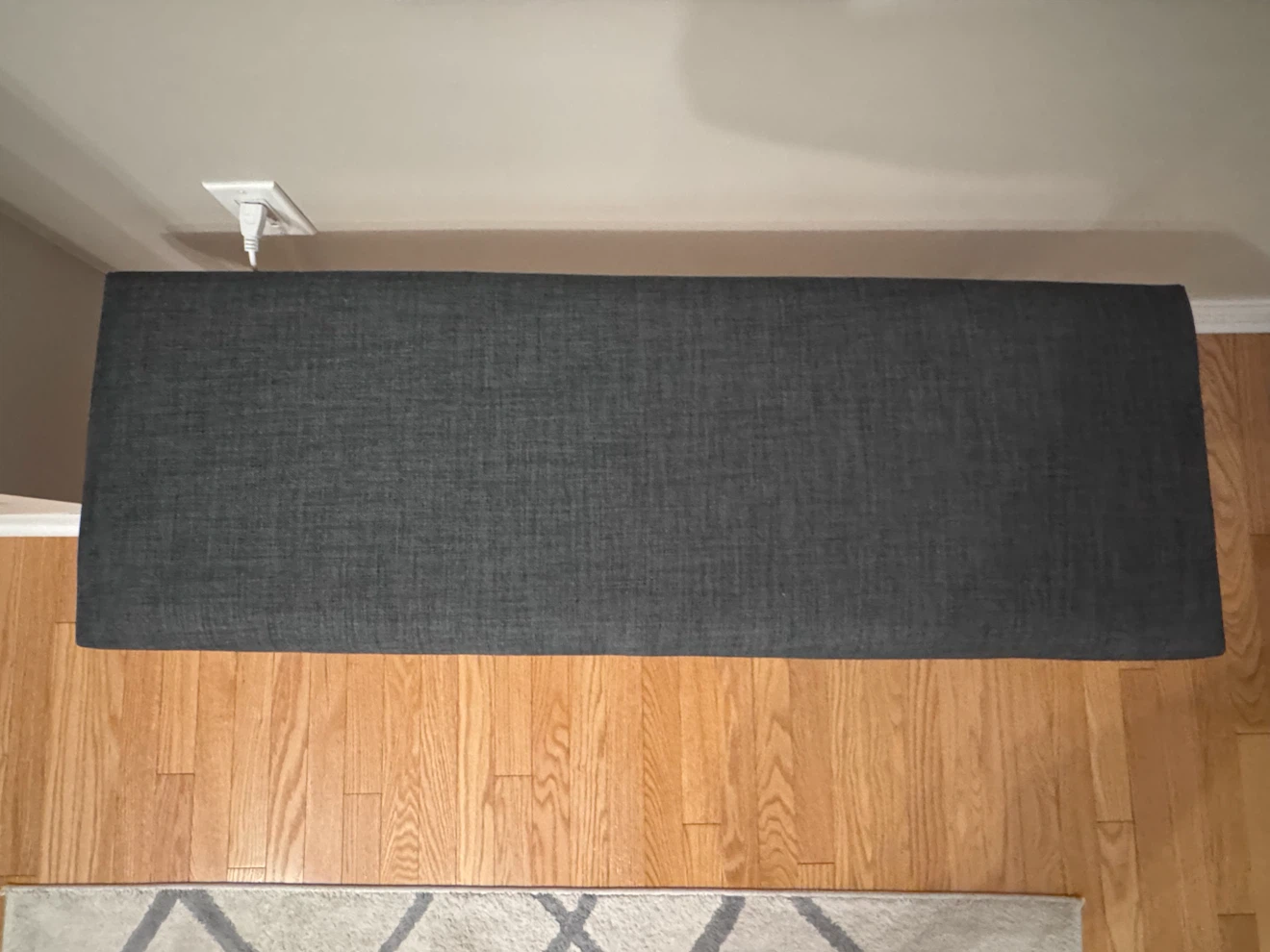 Dark Grey Upholstered Bench with Metal Legs - photo 2