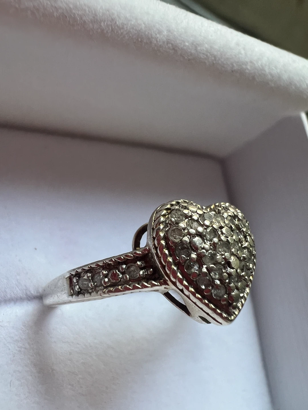 925 silver Heart Shaped Ring with Pave Set Stones - photo 2