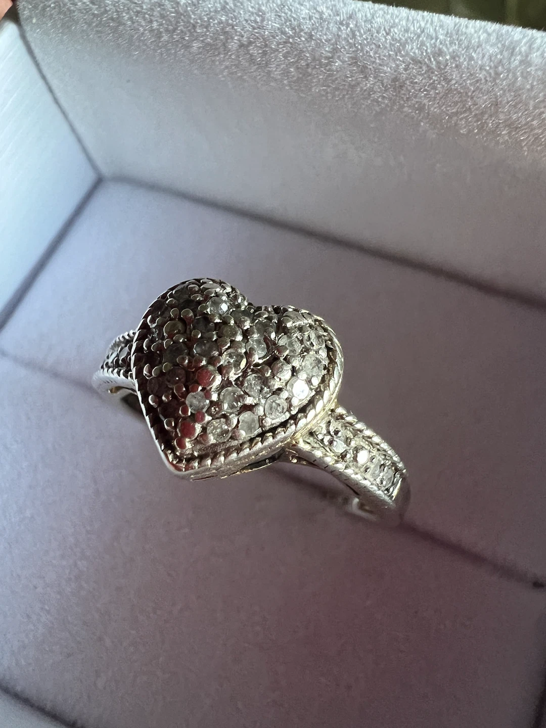 925 silver Heart Shaped Ring with Pave Set Stones - photo 3