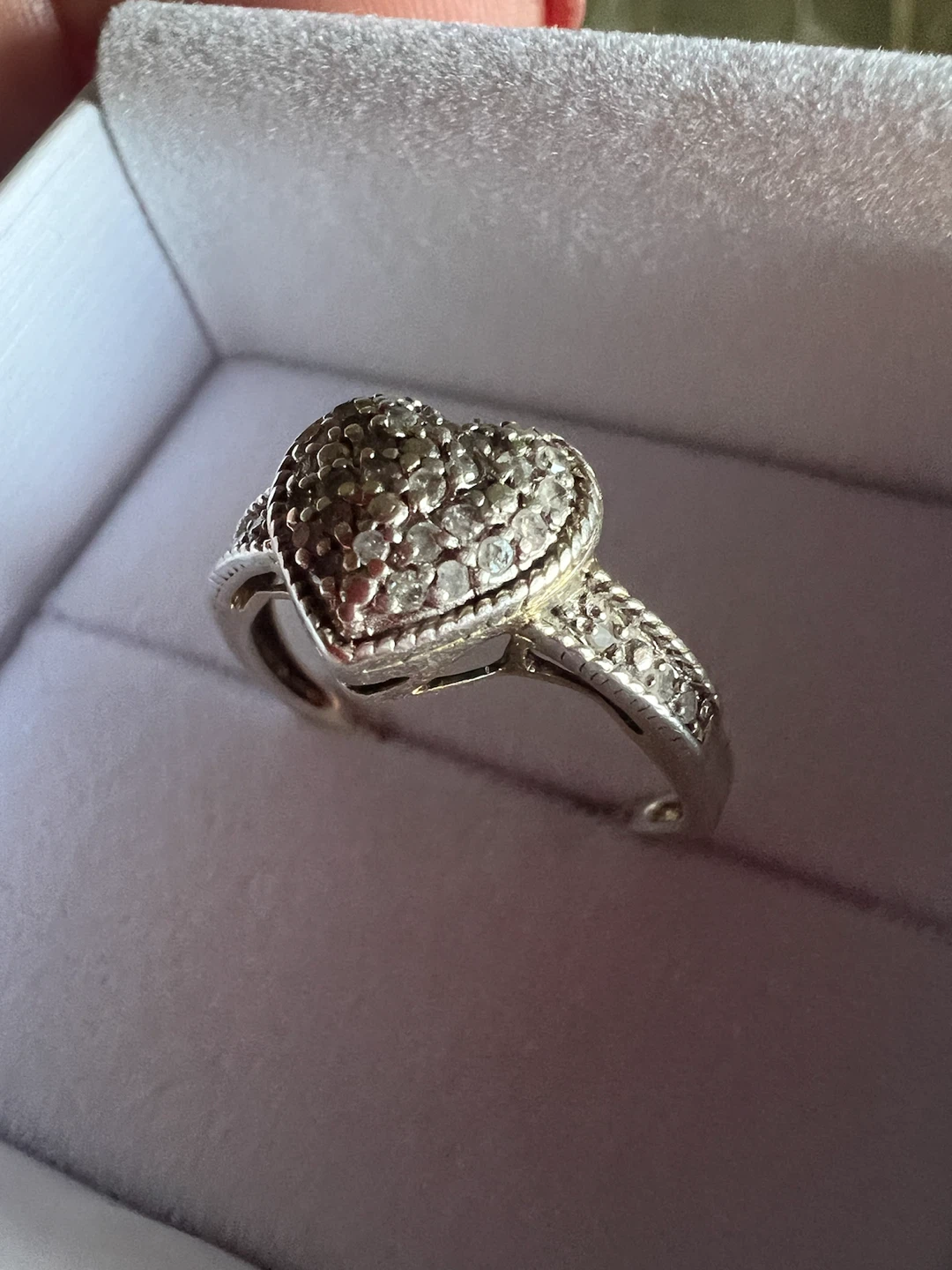 925 silver Heart Shaped Ring with Pave Set Stones - photo 4