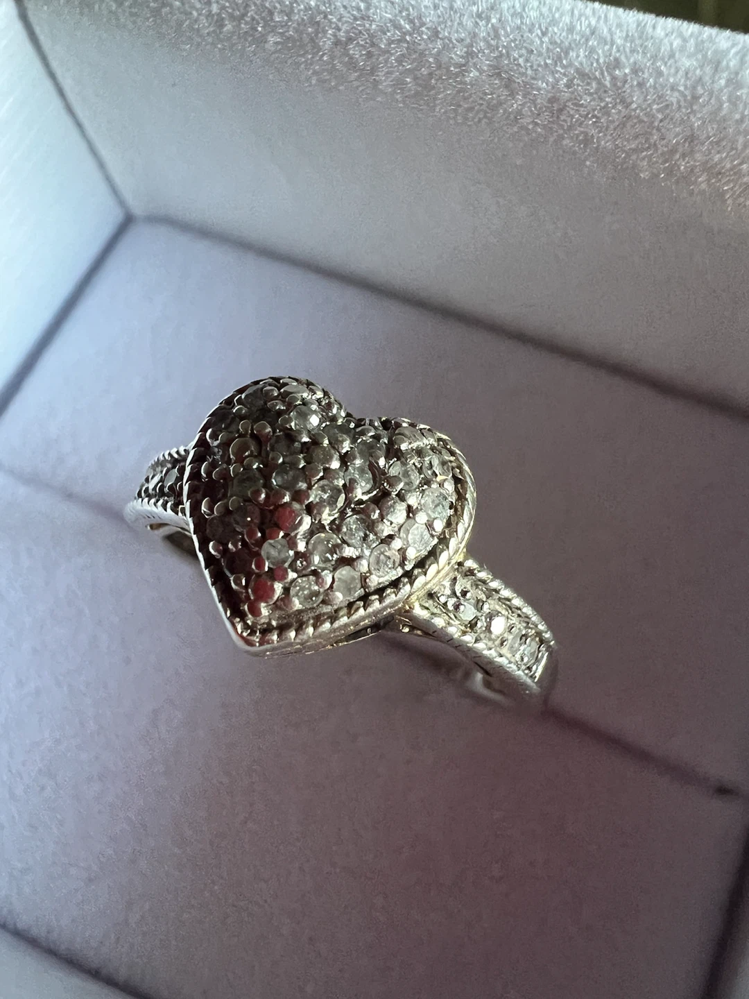 925 silver Heart Shaped Ring with Pave Set Stones - photo 5