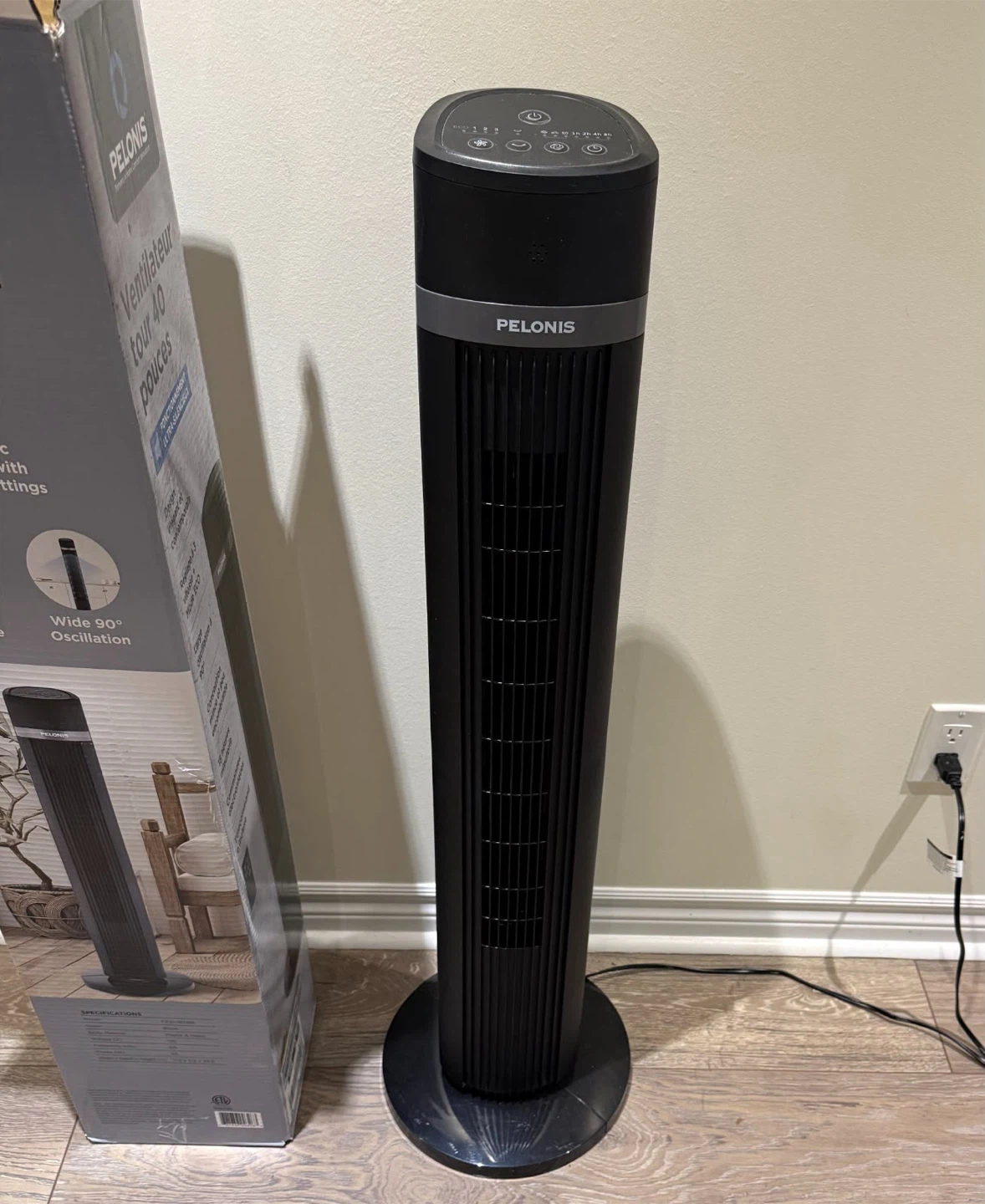 Pelonis 40" Tower Fan – Excellent Condition – With Original Box - photo 2