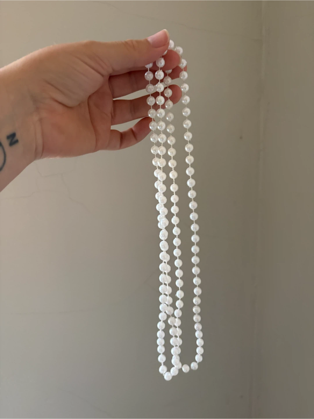White Faux Pearl Necklace