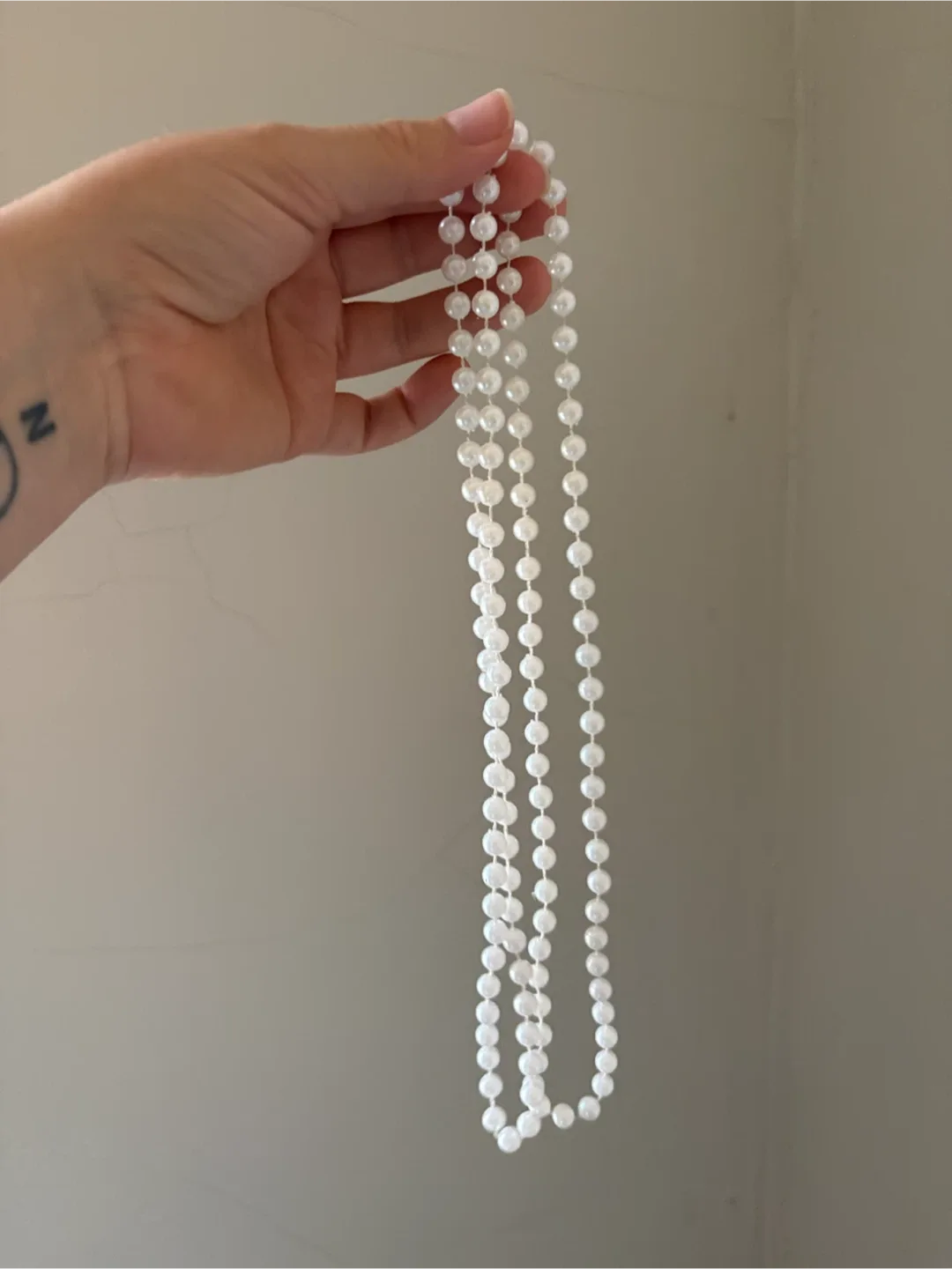 White Faux Pearl Necklace