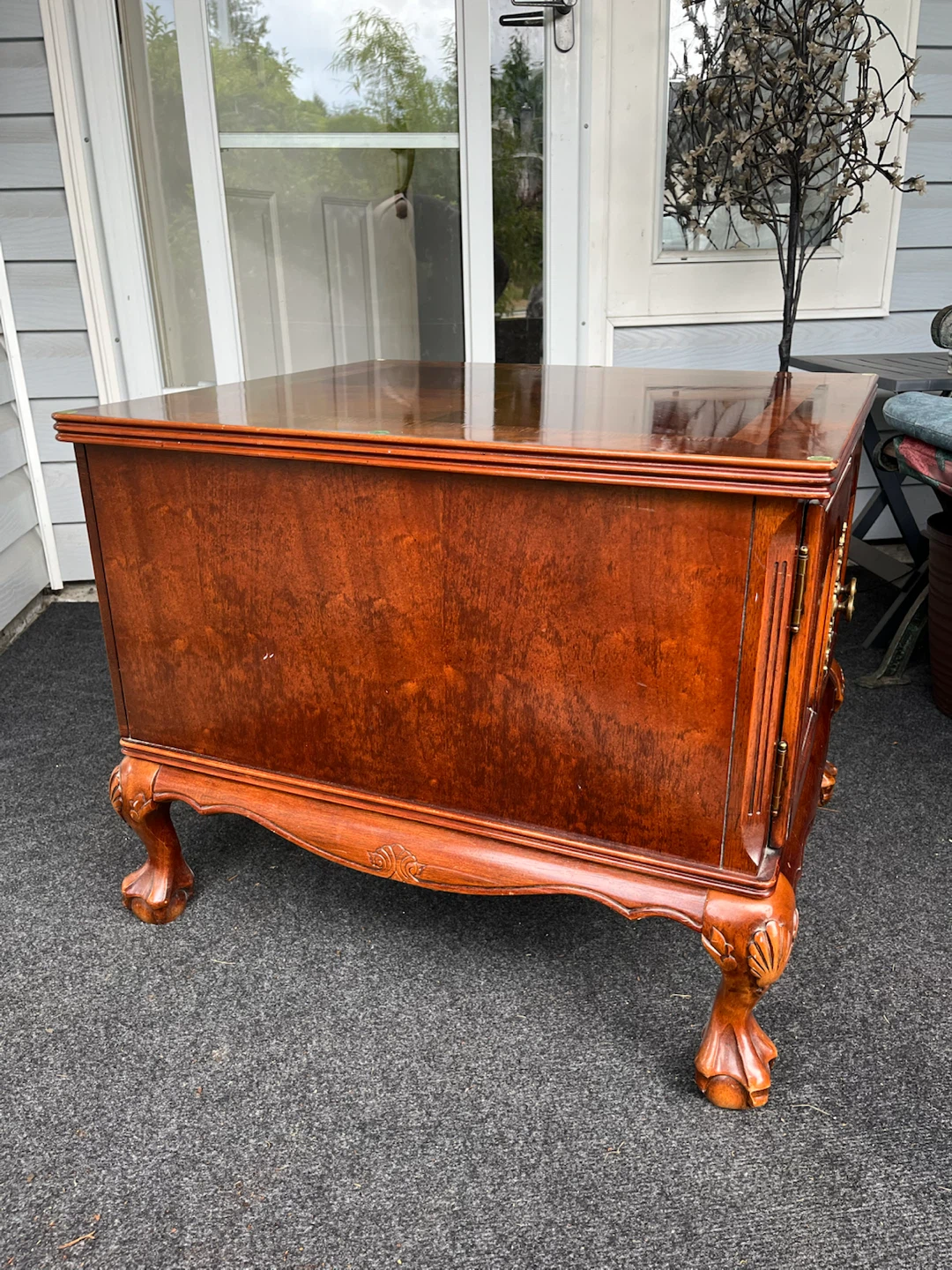 Vintage Wooden Side Table with Cabinet - photo 3