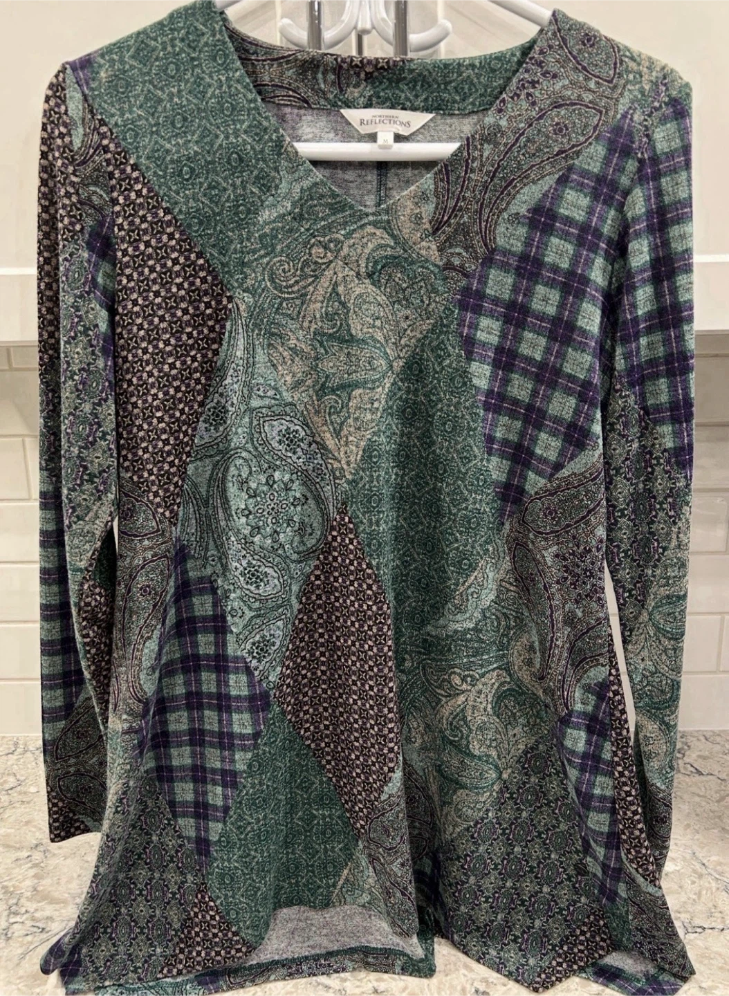 Women’s Dressy Casual Long Sleeve Tunic Top (Size M)