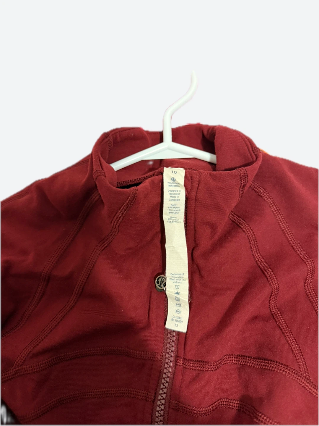 Lululemon Burgundy Zip-Up Jacket Size 10 - photo 2