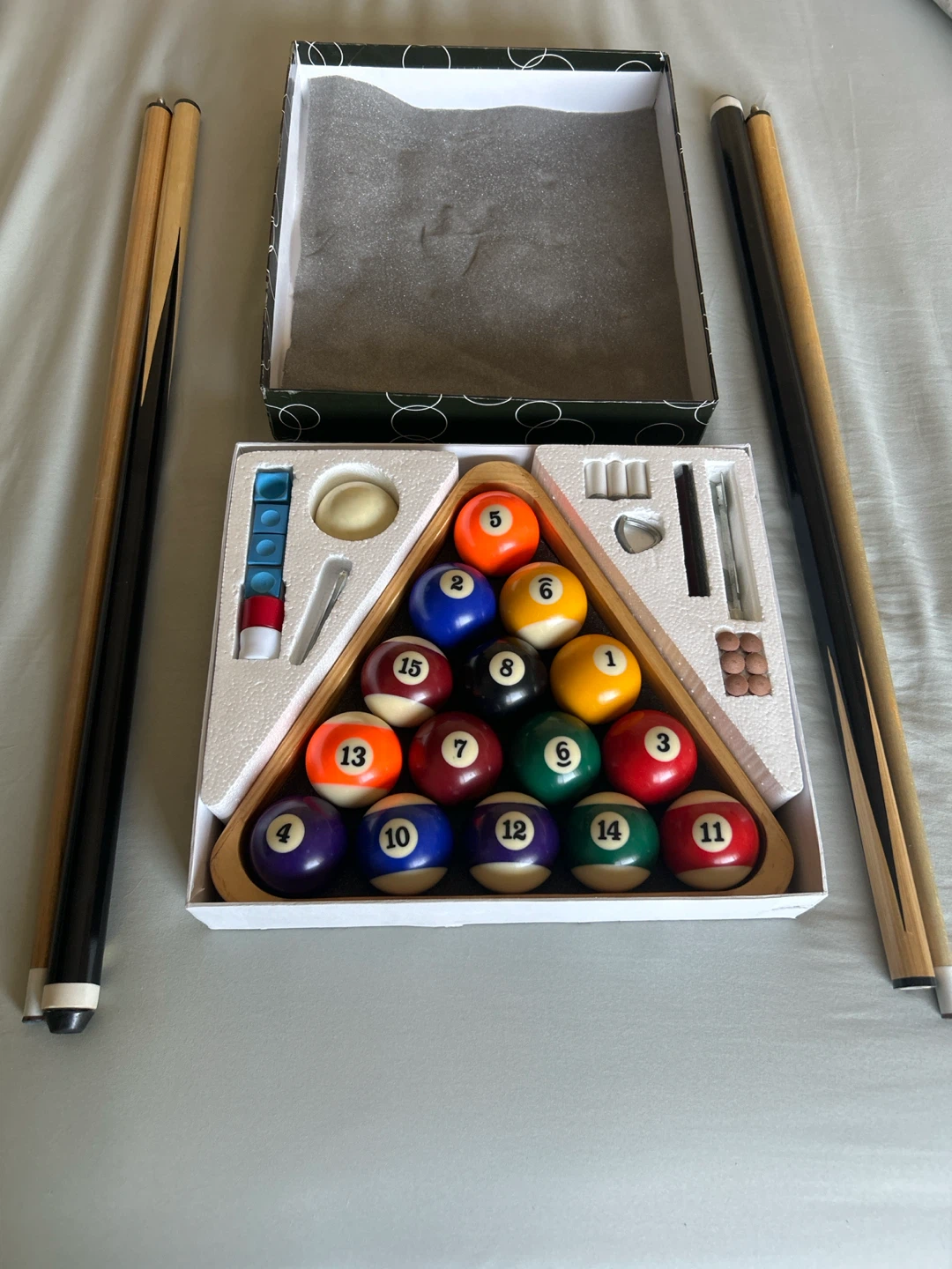 Billiard Ball Set with Cues and Rack - photo 2