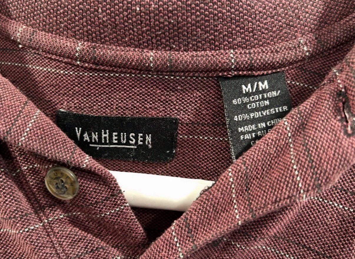 Men’s Van Heusen Long Sleeve Striped Polo Shirt (Size M) - photo 3