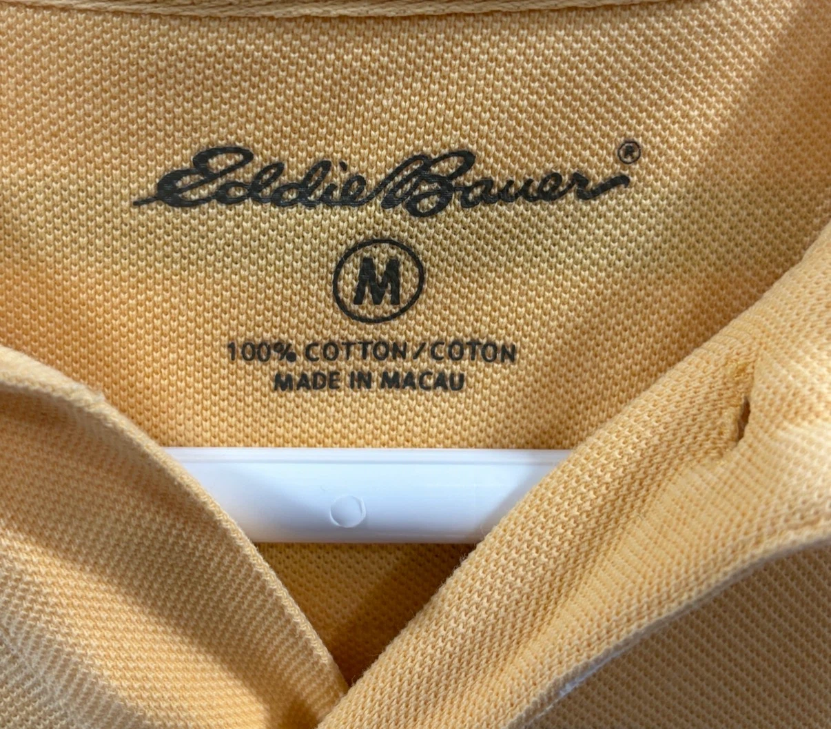 Men’s Yellow Vintage Eddie Bauer Striped Short Sleeve Polo Shirt - photo 2