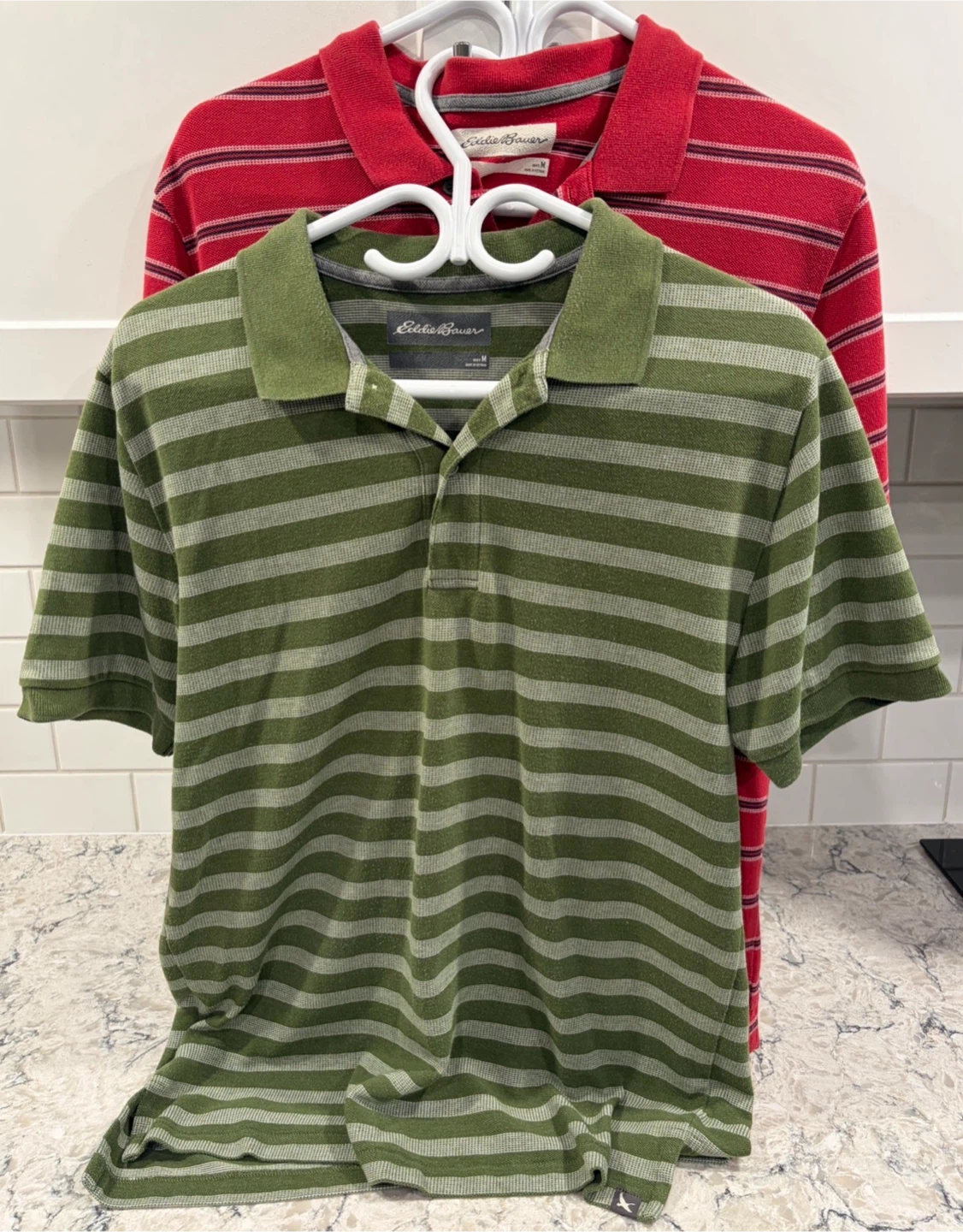 Eddie Bauer Striped Polo/Golf Casual Shirts ($10ea/both $15)