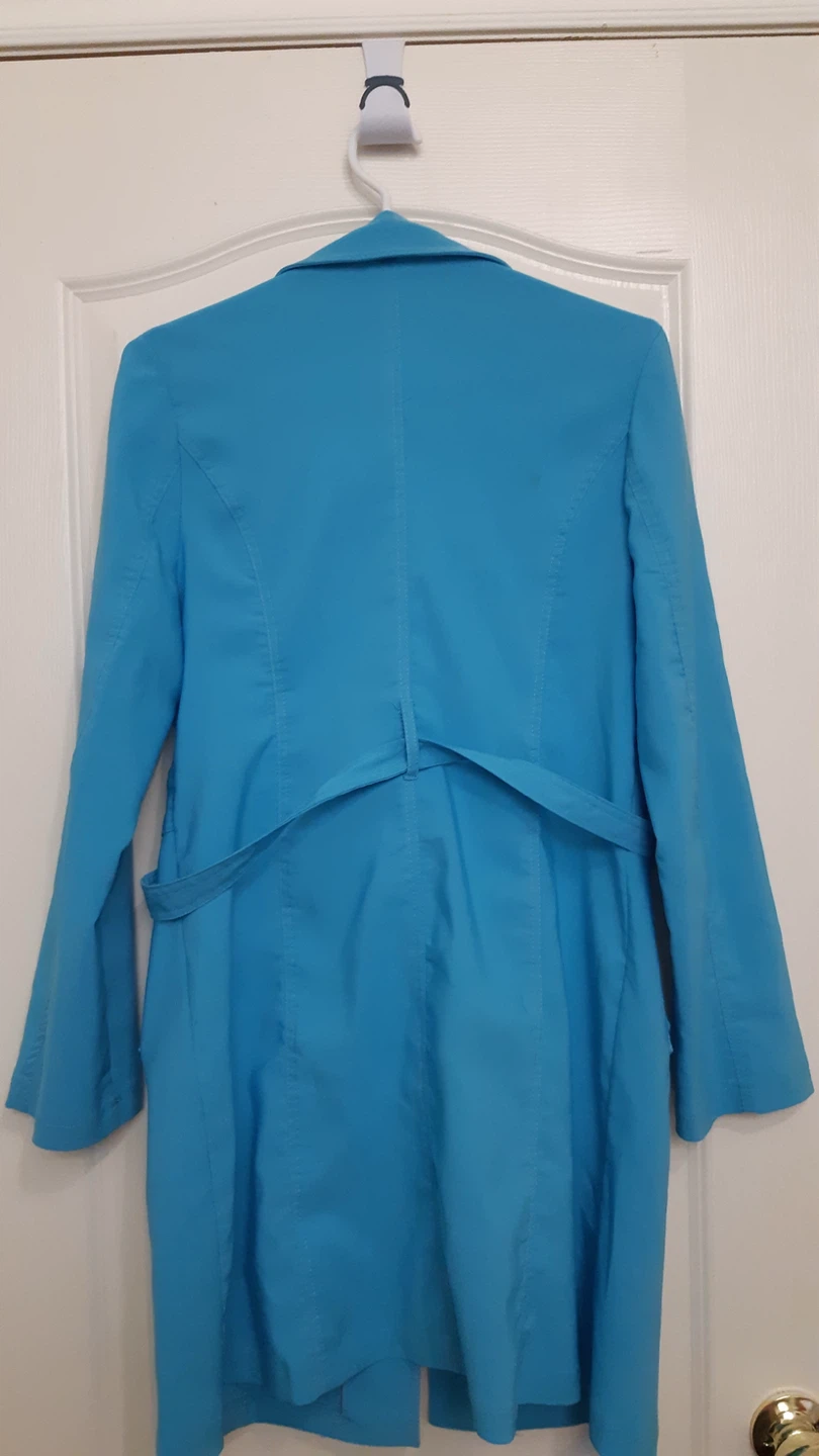 Women's Bright Blue Lightweight Trench Coat / Jacket - Womens L - photo 4