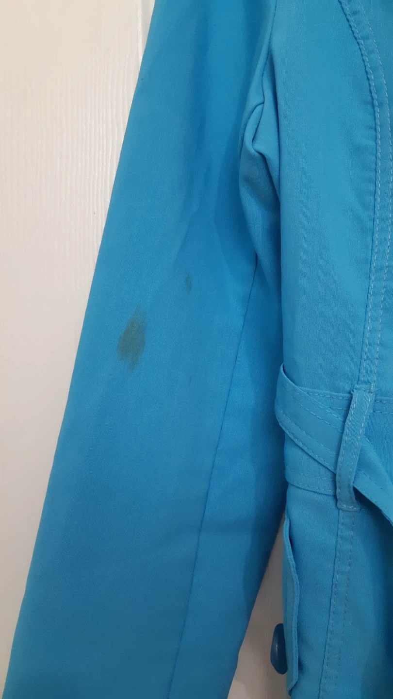 Women's Bright Blue Lightweight Trench Coat / Jacket - Womens L - photo 3