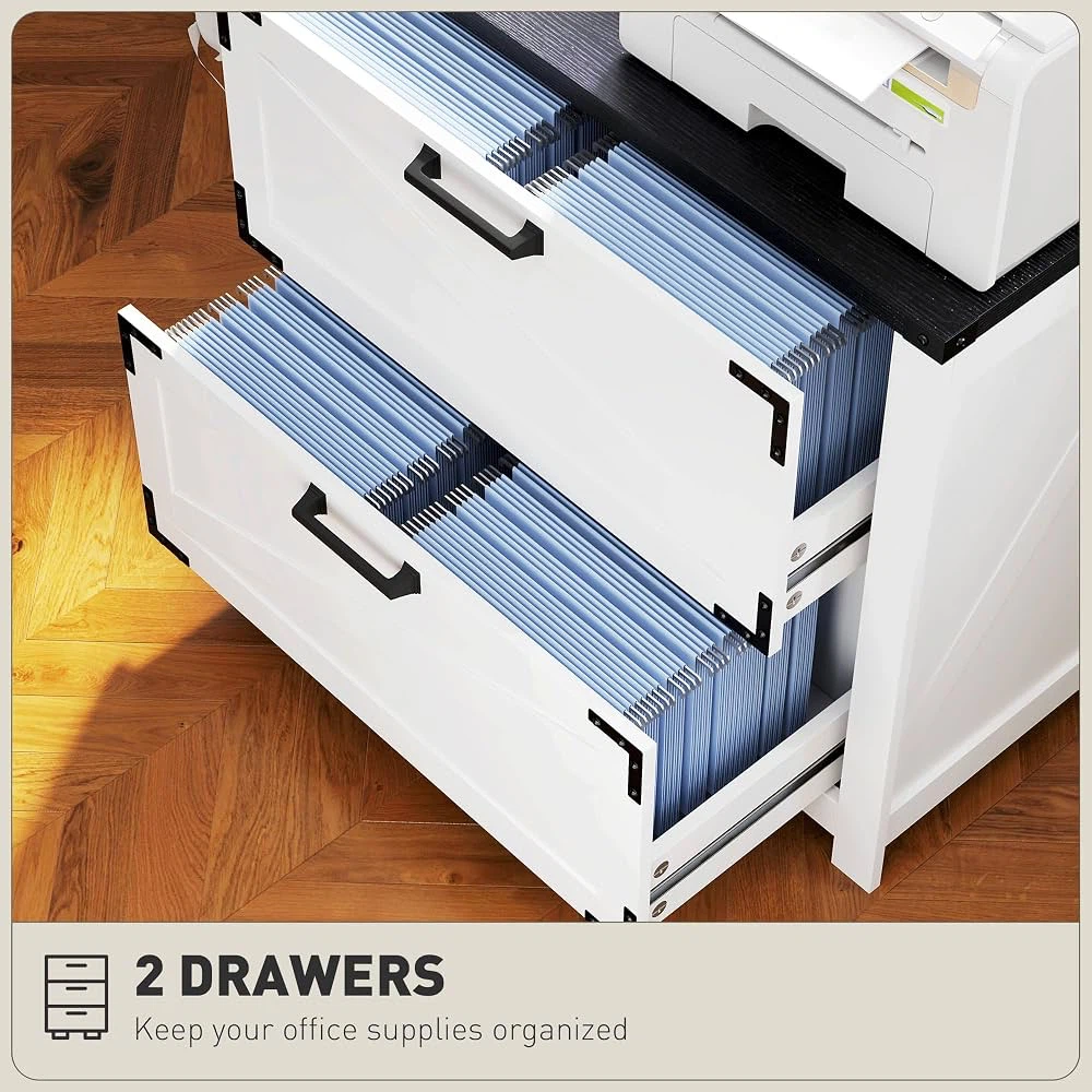 2 Drawer File Cabinet, Farmhouse Lateral Filing Cabinet - photo 5