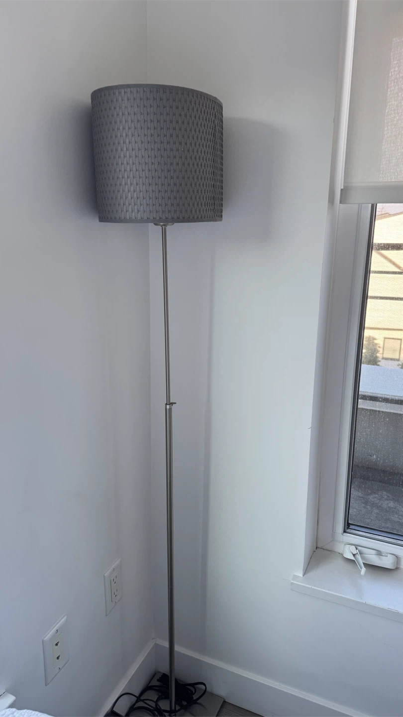 Grey Drum Floor Lamp