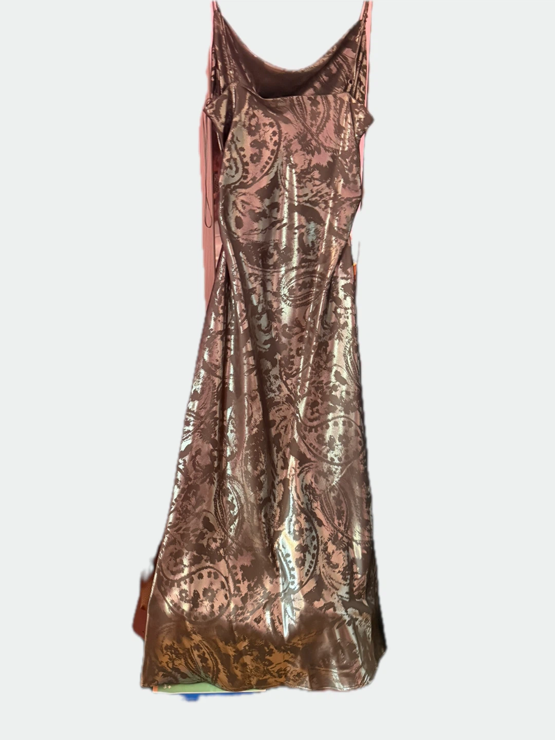Zara Metallic Paisley Print Slip Dress - photo 4
