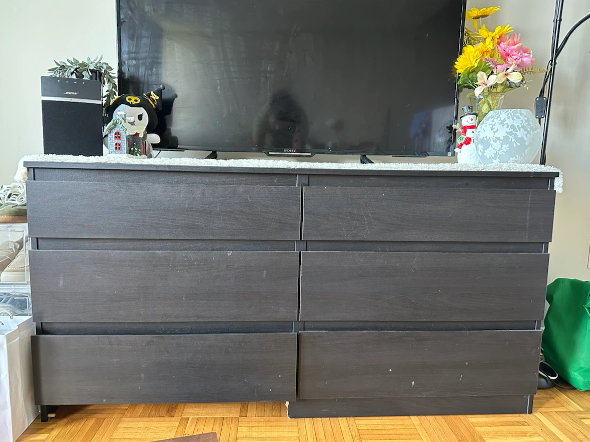 Dark Wood 6-Drawer Dresser - photo 2