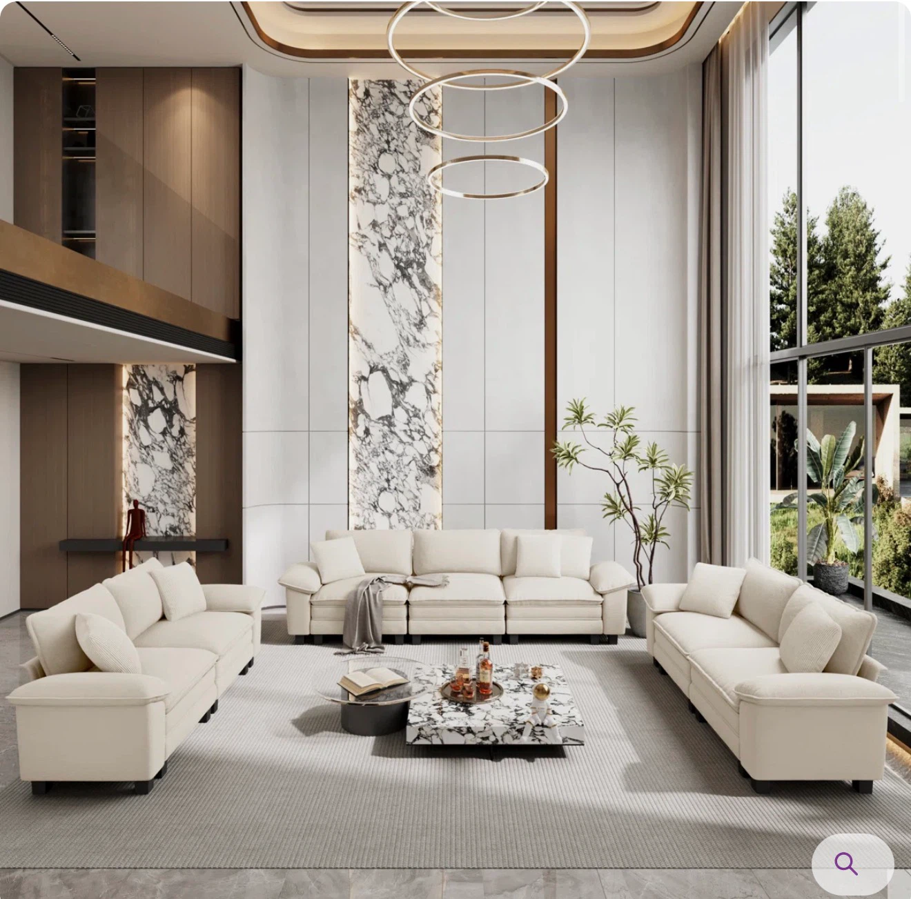 Modern Chenille Sofa Set