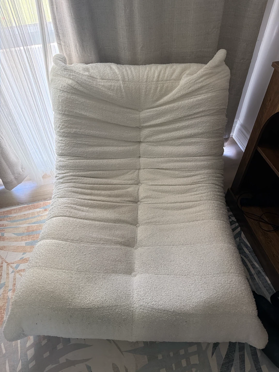 White Bouclé Accent Chair