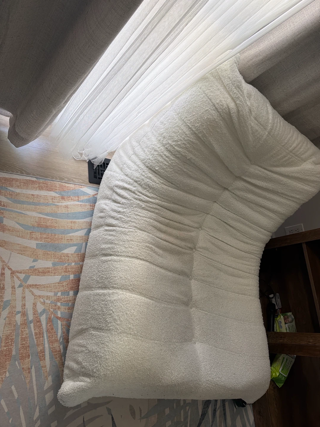 White Bouclé Accent Chair - photo 2