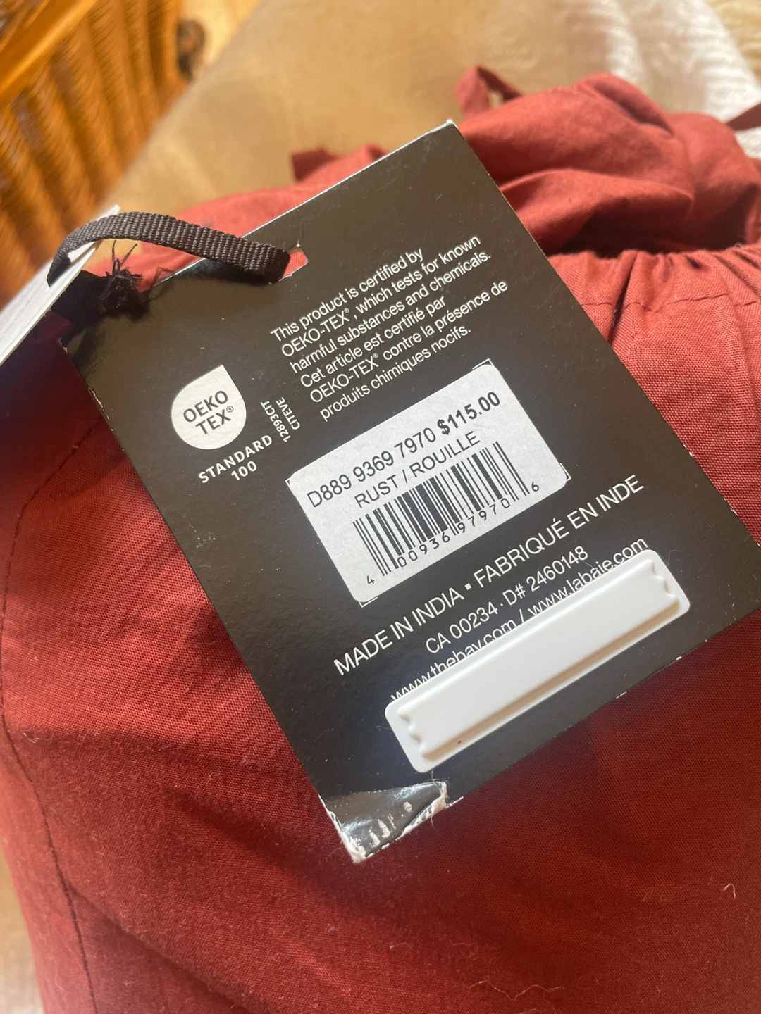 Hudson's Bay King 4 Piece Washed Cotton Percale Sheet Set - Rust - photo 2